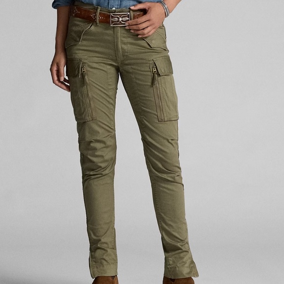 RRL Double RL Stretch Skinny Cargo Pant Olive 31 Womens NWT - Picture 5 of 6
